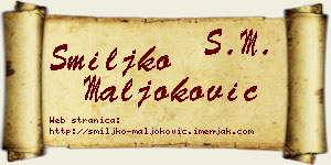 Smiljko Maljoković vizit kartica